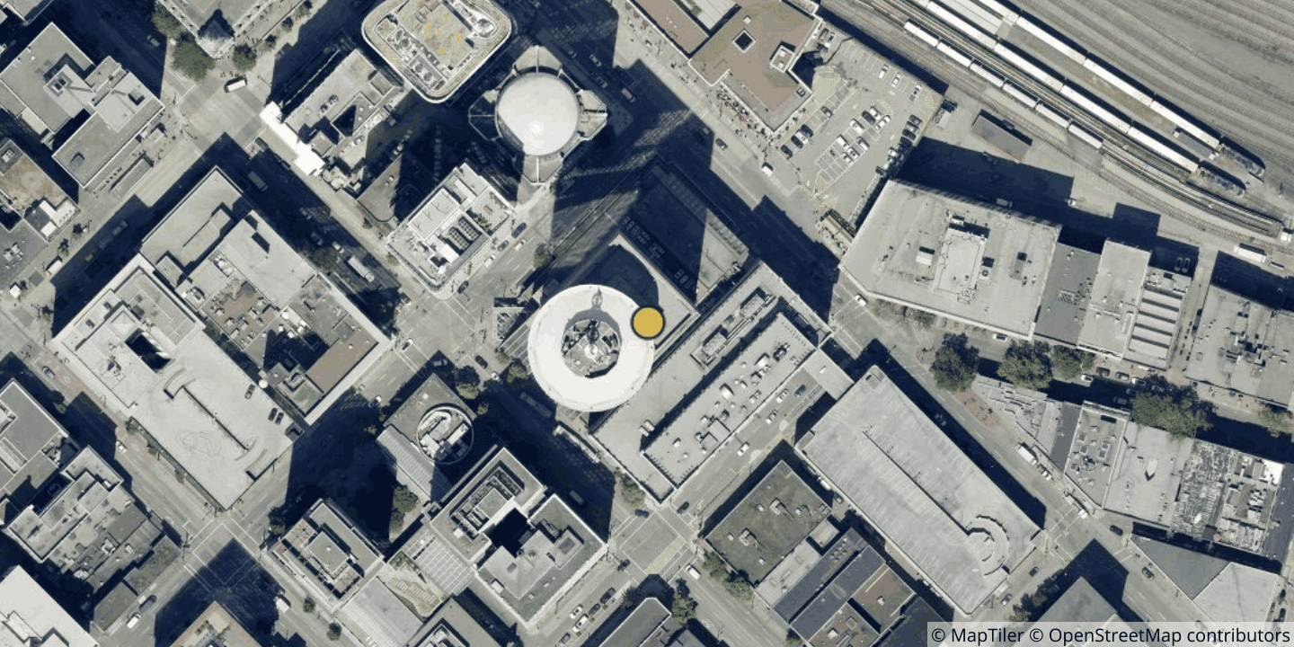 Aerial view of Harbour Centre Vancouver