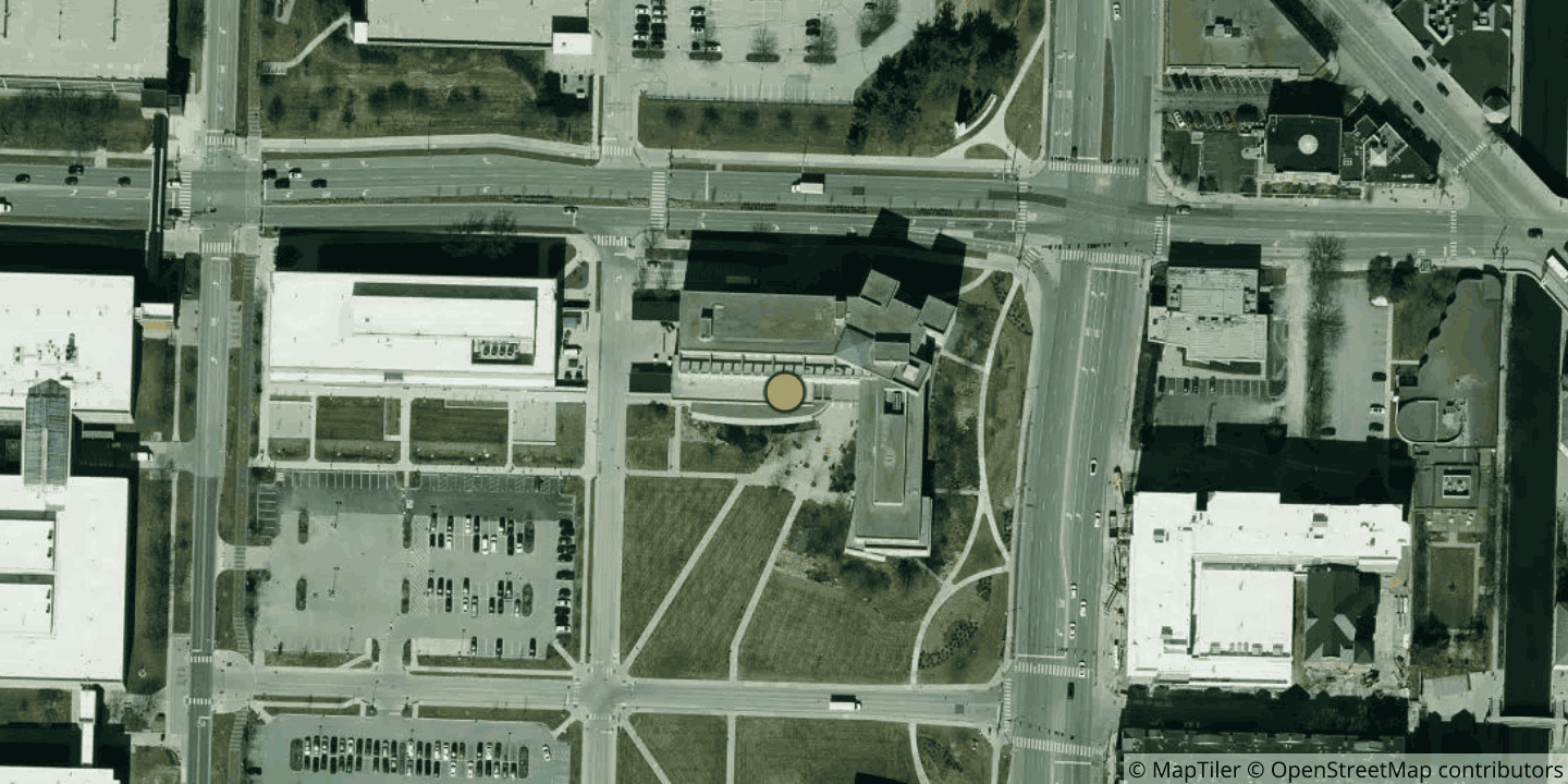 Aerial view of IUPUI Informatics & Communications Technology Complex