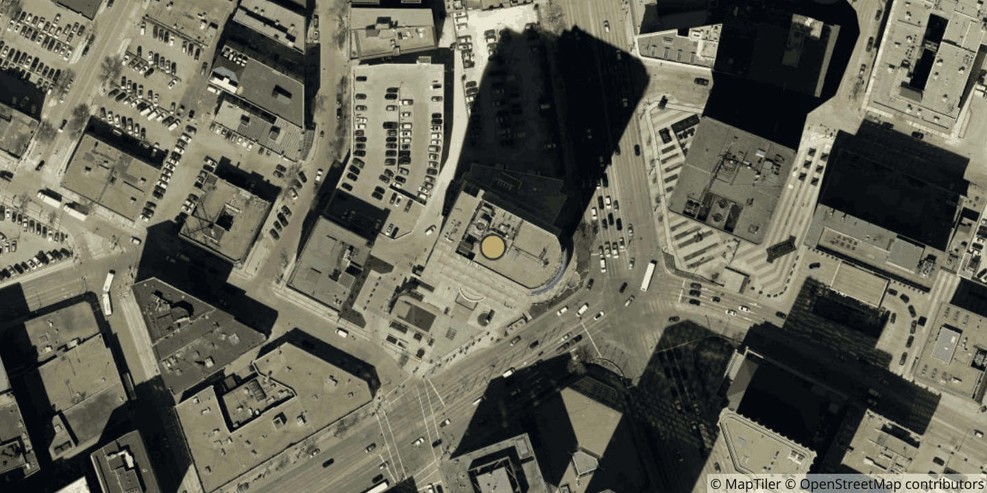 Aerial view of 201 Portage