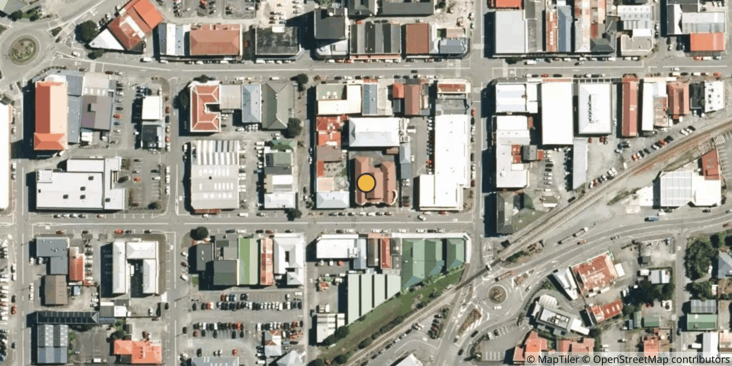 Aerial view of Chorus Greymouth Exchange (GM)