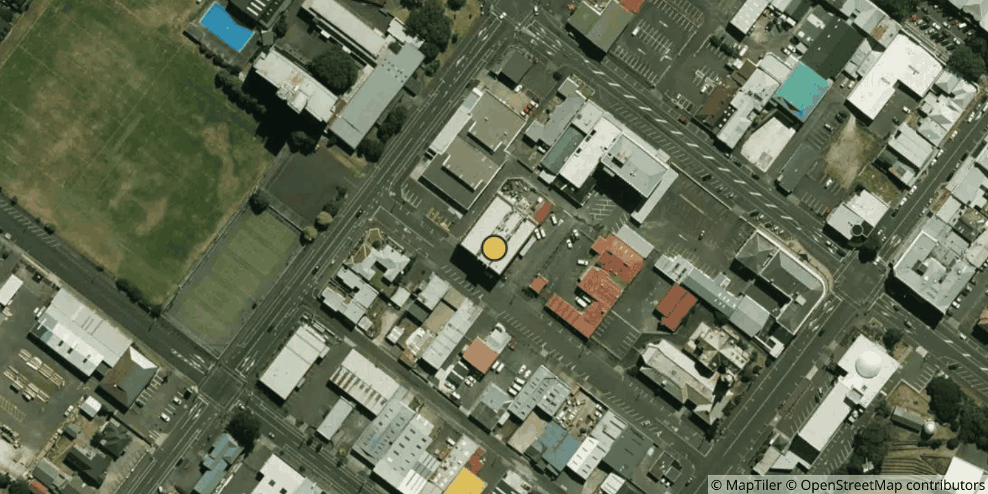 Aerial view of Chorus Whanganui Exchange (WG)