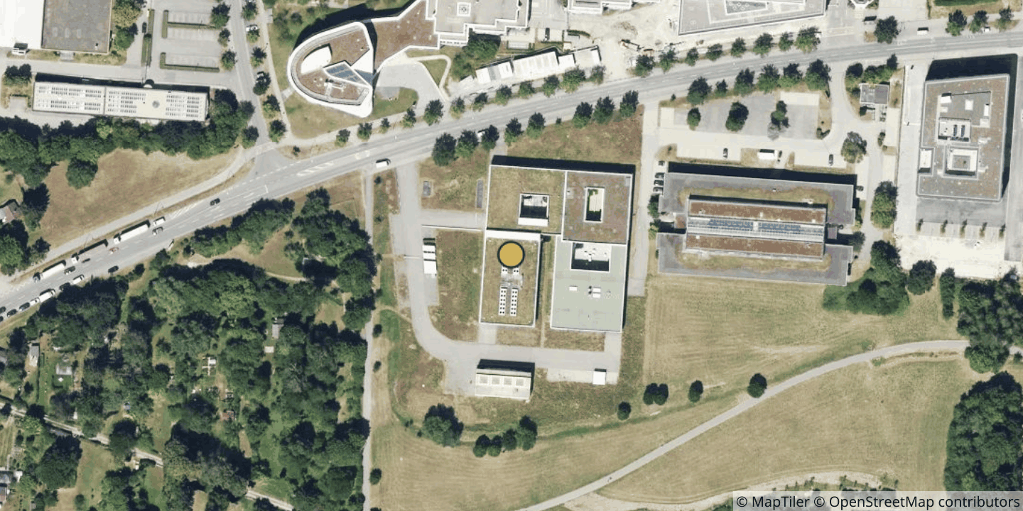 Aerial view of High Performance Computing Center, Stuttgart